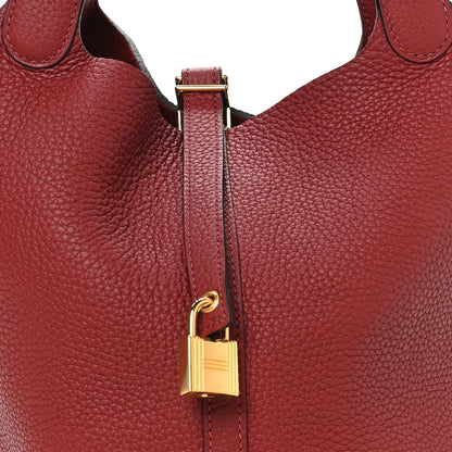 Taurillon Clemence Picotin Lock 22 MM Rouge H