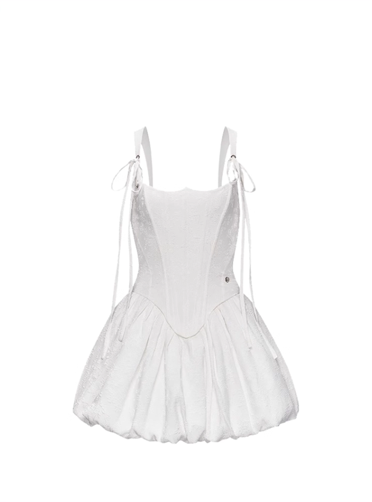 Sweet and beautiful dress for women with a sense of wealth and sling bubble skirt R3381