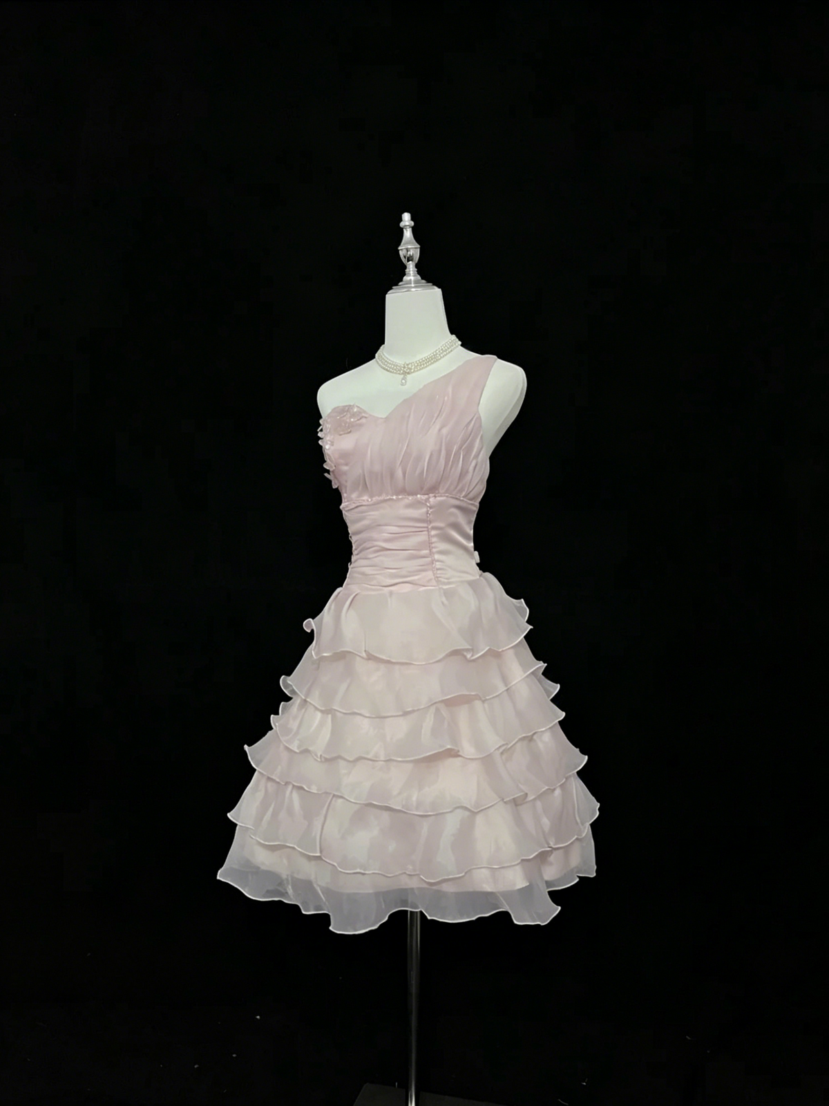 Chic Homecoming Dress One Shoulder Tulle Cascade Prom Dress Back to School Outfits Party Dress  D6138