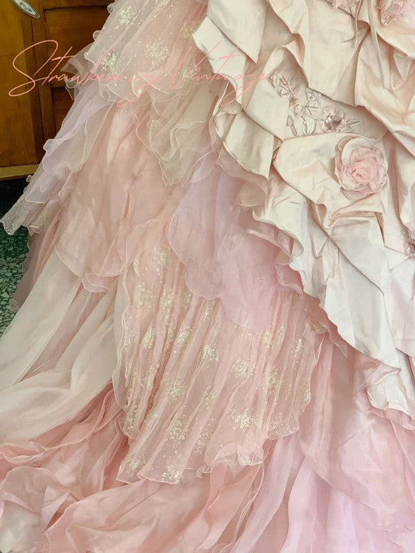 Pink A Line Princess Quinceanera Dress Ball Gown Sweet 16 Dresses