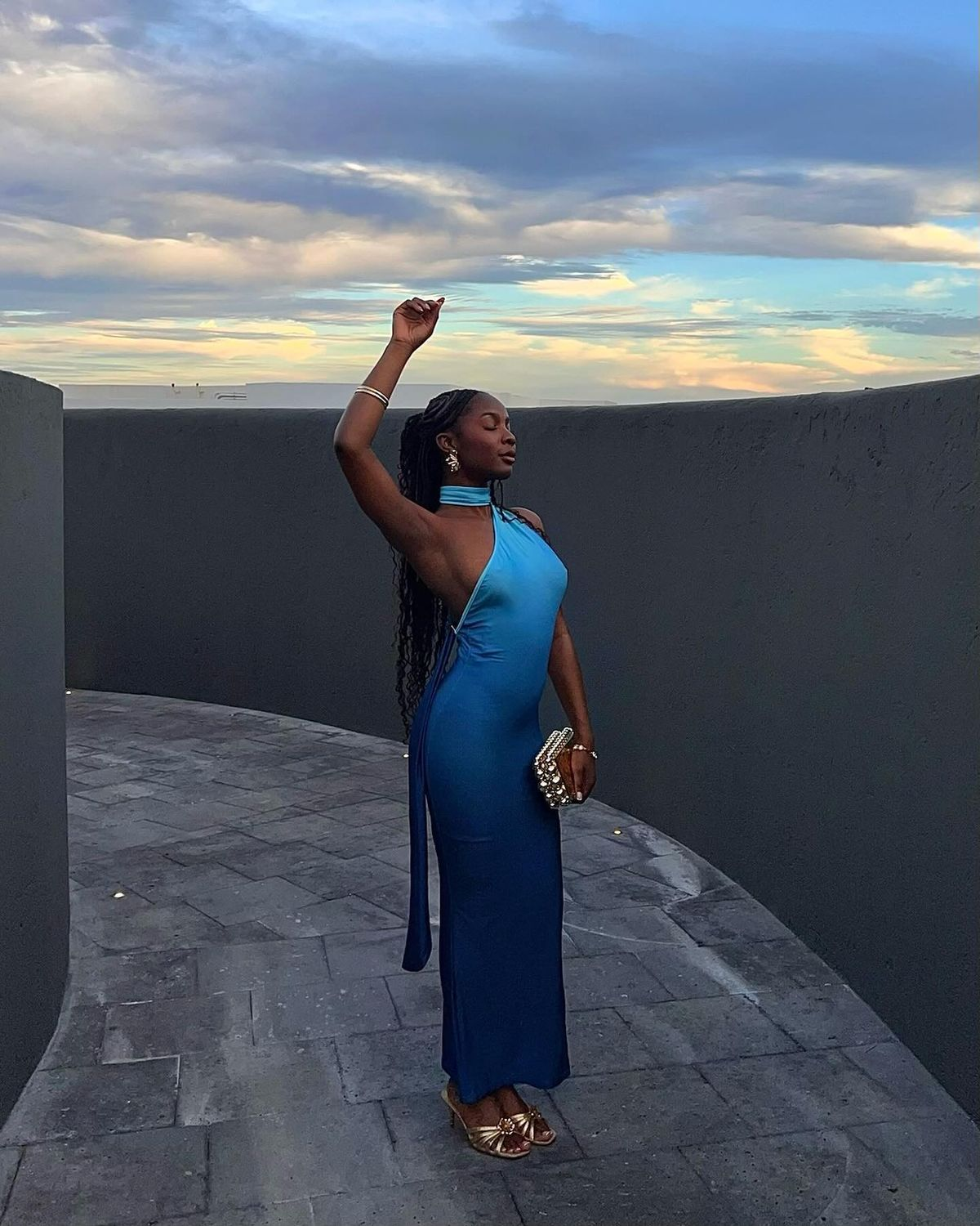 Sexy One Shoulder Backless Ombre Sea Blue Satin Mermaid Evening Gown Long Party Dress