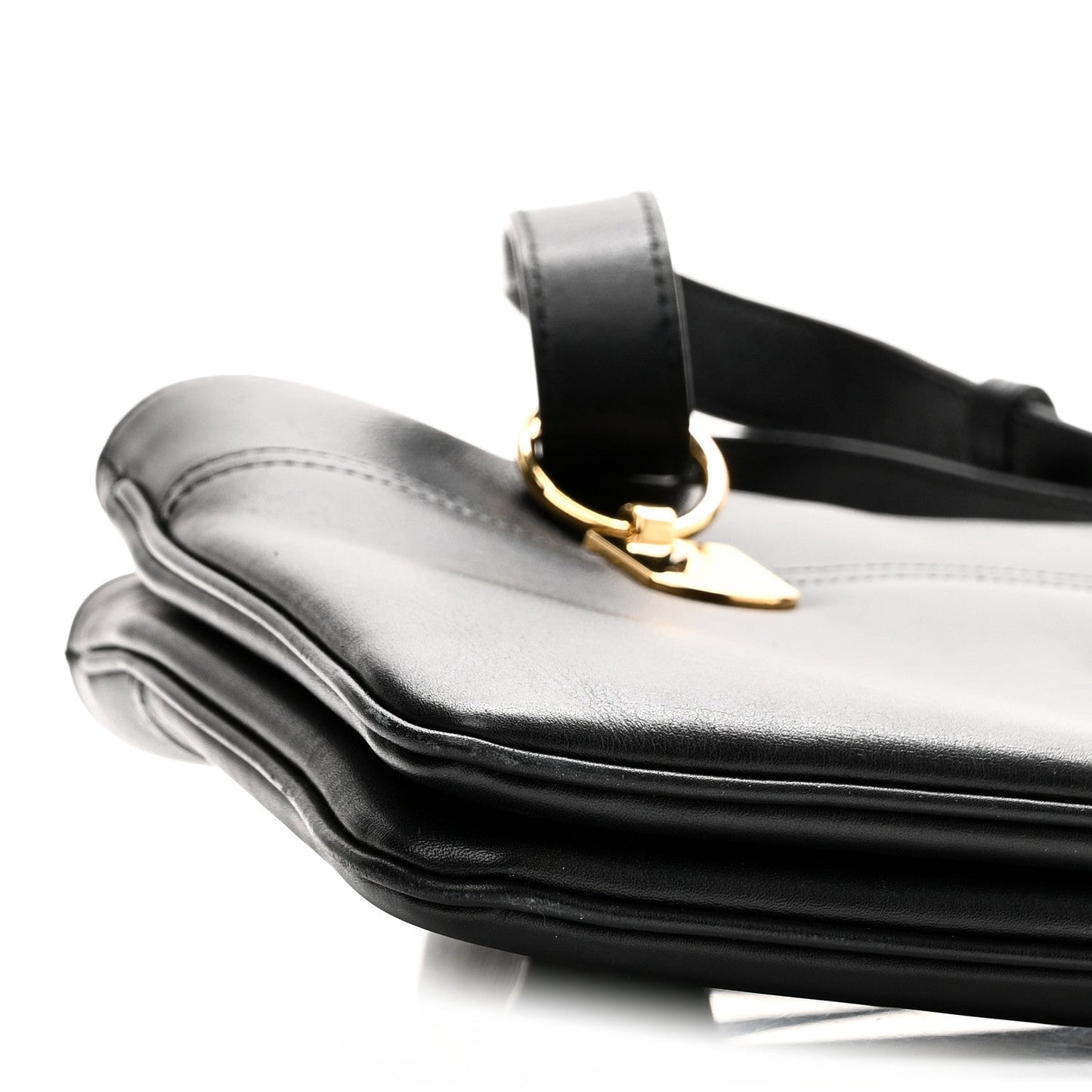 Vitello Palmellato Lux Large Arli Top Handle Bag Black
