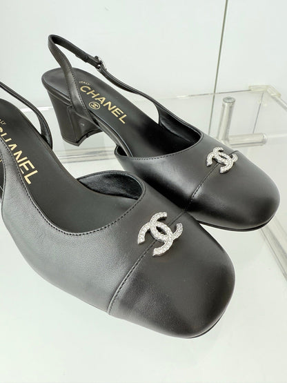Chanel 26 High Heels Black 50 in Lambskin 597329