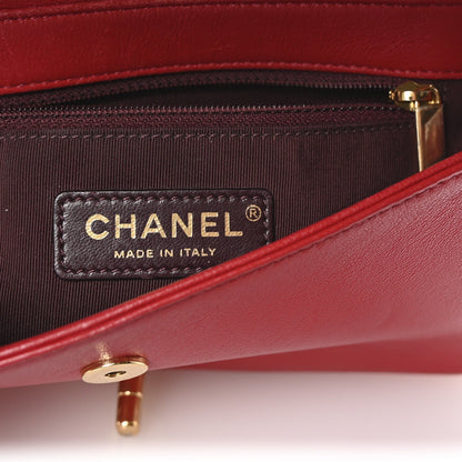 Sheepskin Quilted Medium Vintage Mademoiselle Flap Red