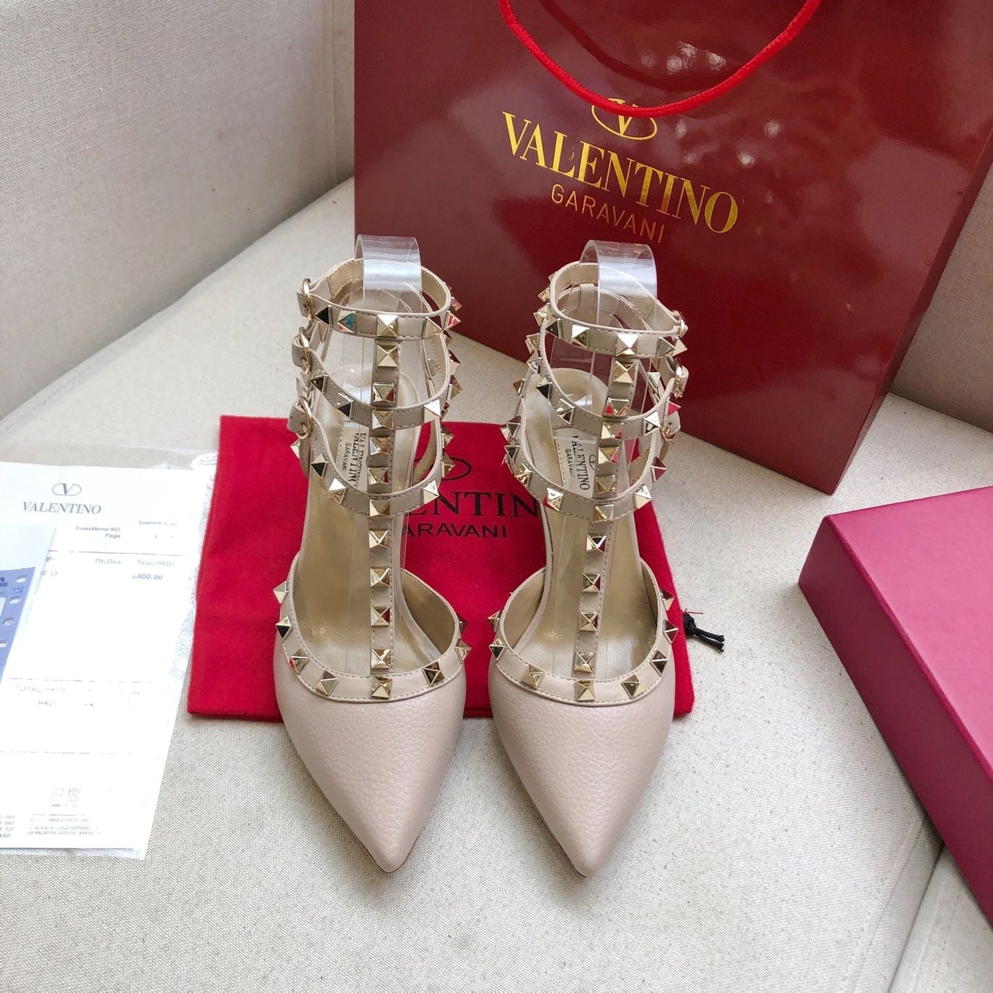 Valentino Rockstud Caged Pump Leather