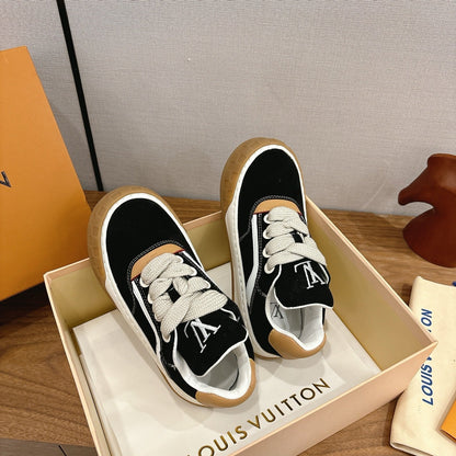 LV 2026 Tilted Sneaker Black Suede Leather 594930