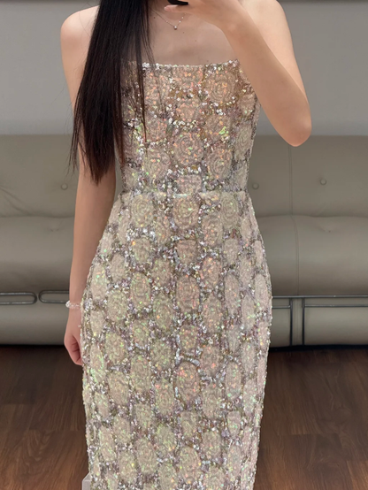 Sequin Lace Prom Party Dress Sparkle 21st Birthday Outfit Evening Dress  fg8620