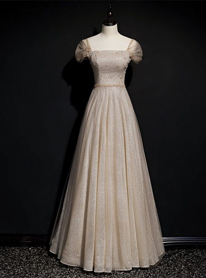 Shiny Tulle Beading A Line Evening Dress Formal Ball Gown Brithday Dress cc1573