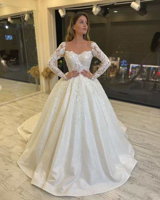 off white wedding dress ball gown wedding dress