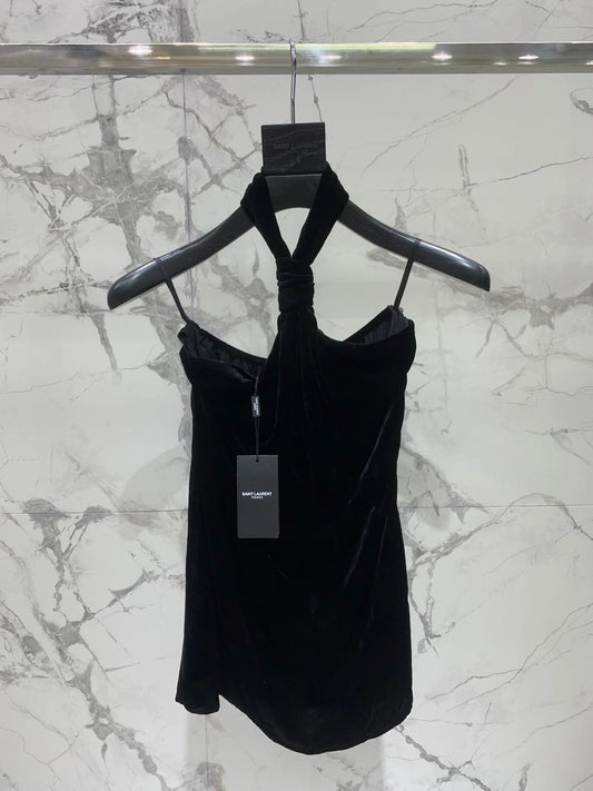 YSL 25S VELVET HALTER TOP STYLE 129