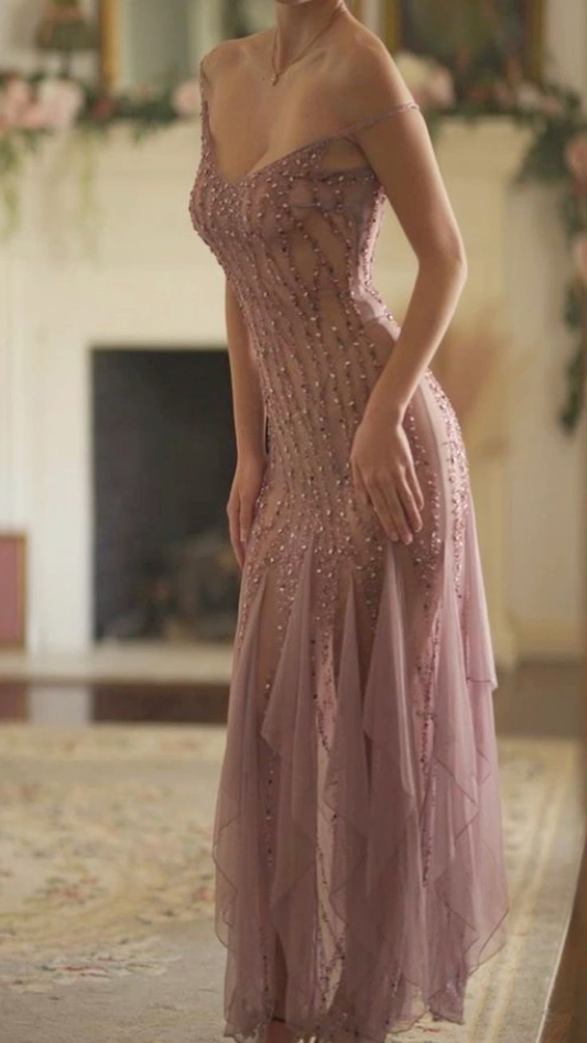 Luxurious Chiffon Beaded Mermaid Long Evening Dress Prom Gown  SP1334