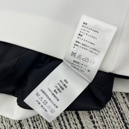 CD 25FW Stand Collar Black and White Contrast Polyester Suit Jacket