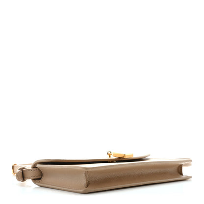 Grained Calfskin Extra Pochette Light Mastic Sun Gold