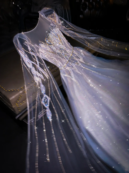 Light purple fitted long ball gown, bridal dress R8767