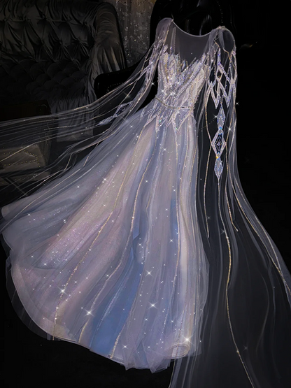 Light purple fitted long ball gown, bridal dress R8767