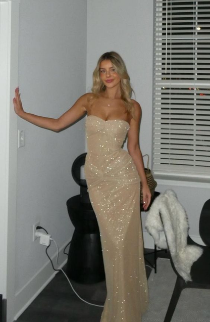 Glitter Sweetheart Sexy Mermaid Long Evening Party Dress MD7497