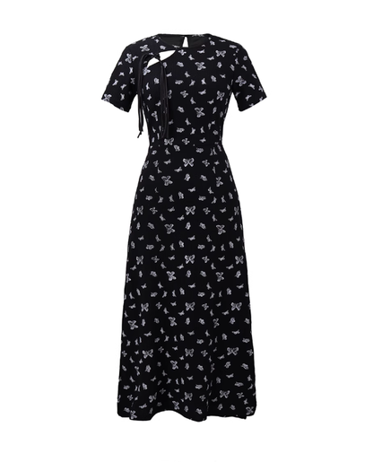 Black new Chinese dress 2025 new niche design long skirt high-end temperament cheongsam skirt R0112