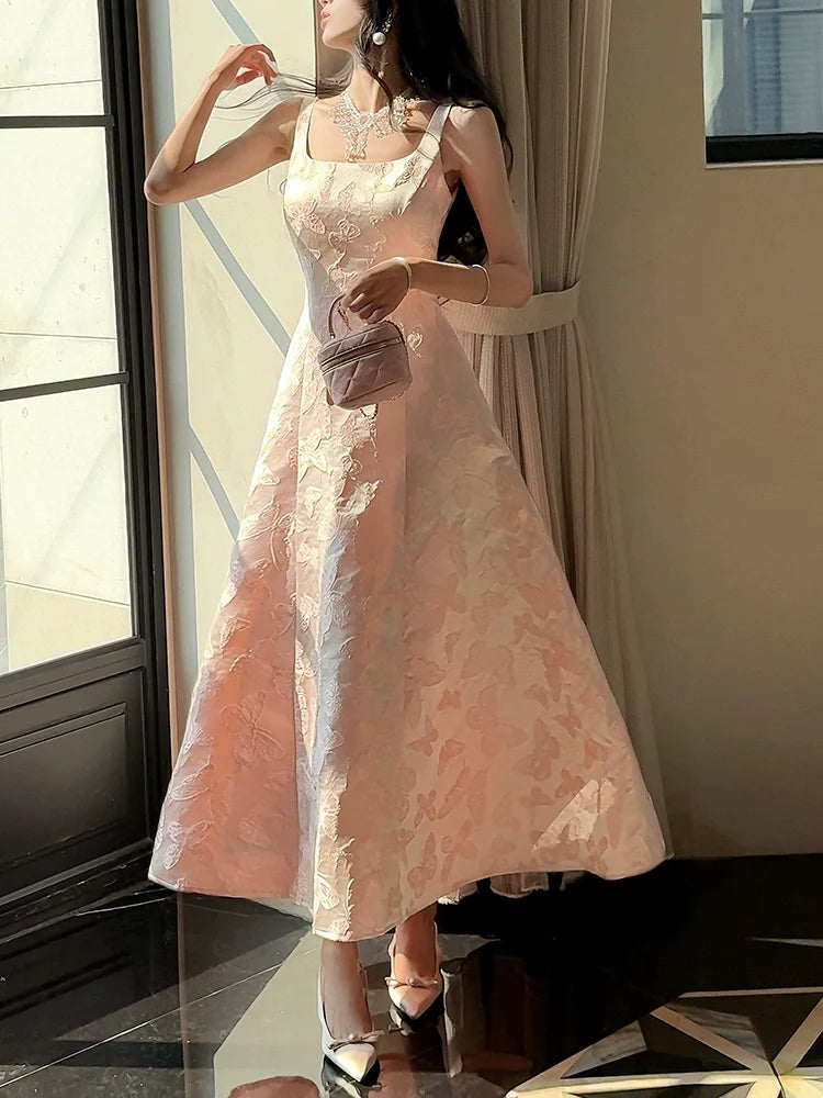 Retro butterfly embroidered dress birthday party dress      S6154