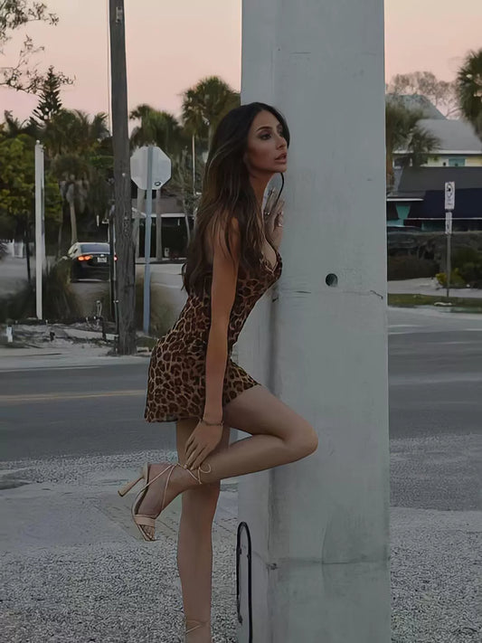 Leopard print sheath dress, new sexy party dress       S6004