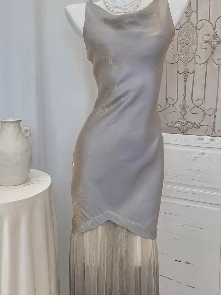 Retro gradient dress beautiful mermaid shiny dress       S6161