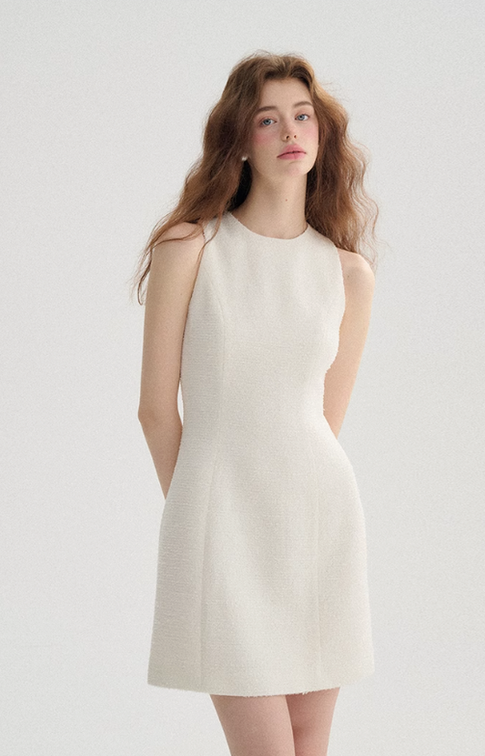 French style white sleeveless dress suspender dress rich daughter feeling small skirt female summer R3530