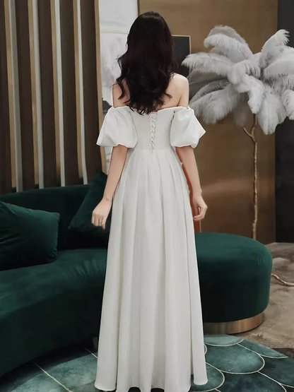 New long off shoulder women bridal wedding dress prom evening party gown     S5435