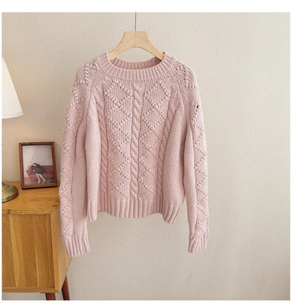Retro gentle style hollow pullover sweater for women     S4898