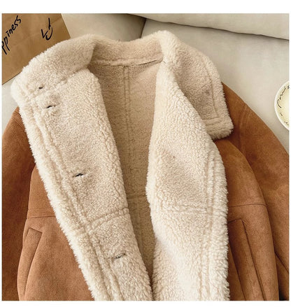 French wool coat for women winter retro warm top trend     S4932