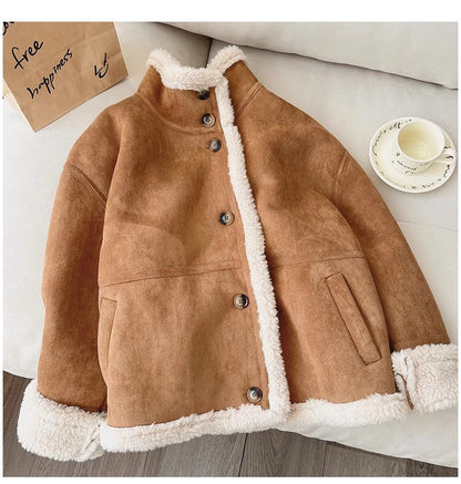 French wool coat for women winter retro warm top trend     S4932