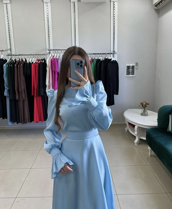 Elegant Blue Prom Dresses A Line Party Gown for Women