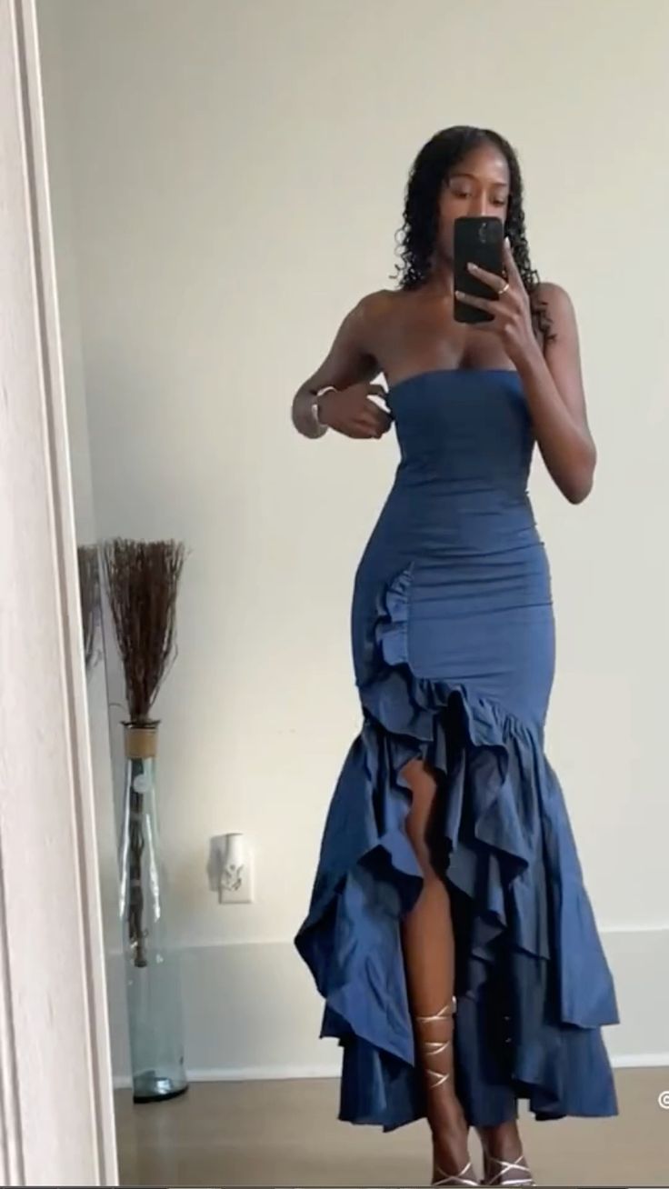 Blue Prom Dresses Formal Evening Gown Party Wear