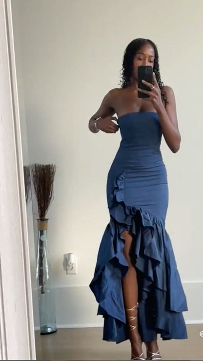Blue Prom Dresses Formal Evening Gown Party Wear