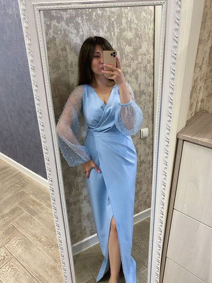 Blue Prom Dresses Evening Party Gowns Formal Occasion Dress