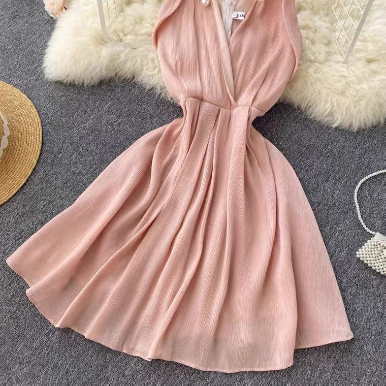Temperament Sexy Halter Backless Dress    S4949