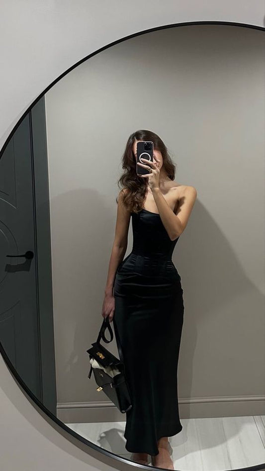 Sexy Black Simple Prom Dresses Party Gowns