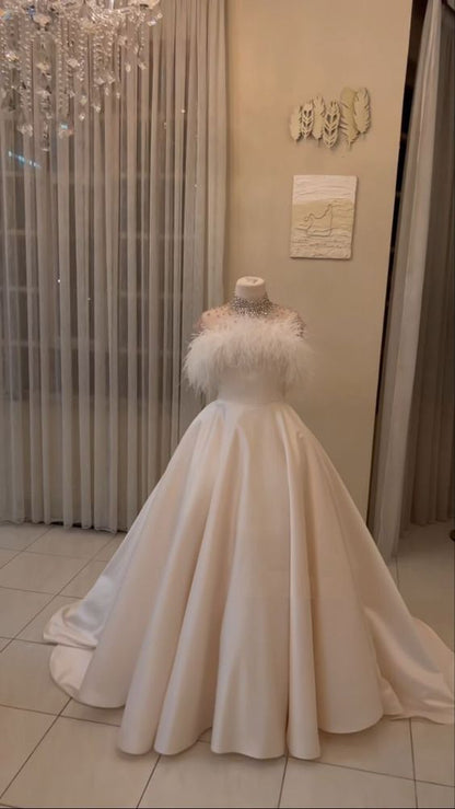 Ball Gown Wedding Dresses Long White Prom Gown