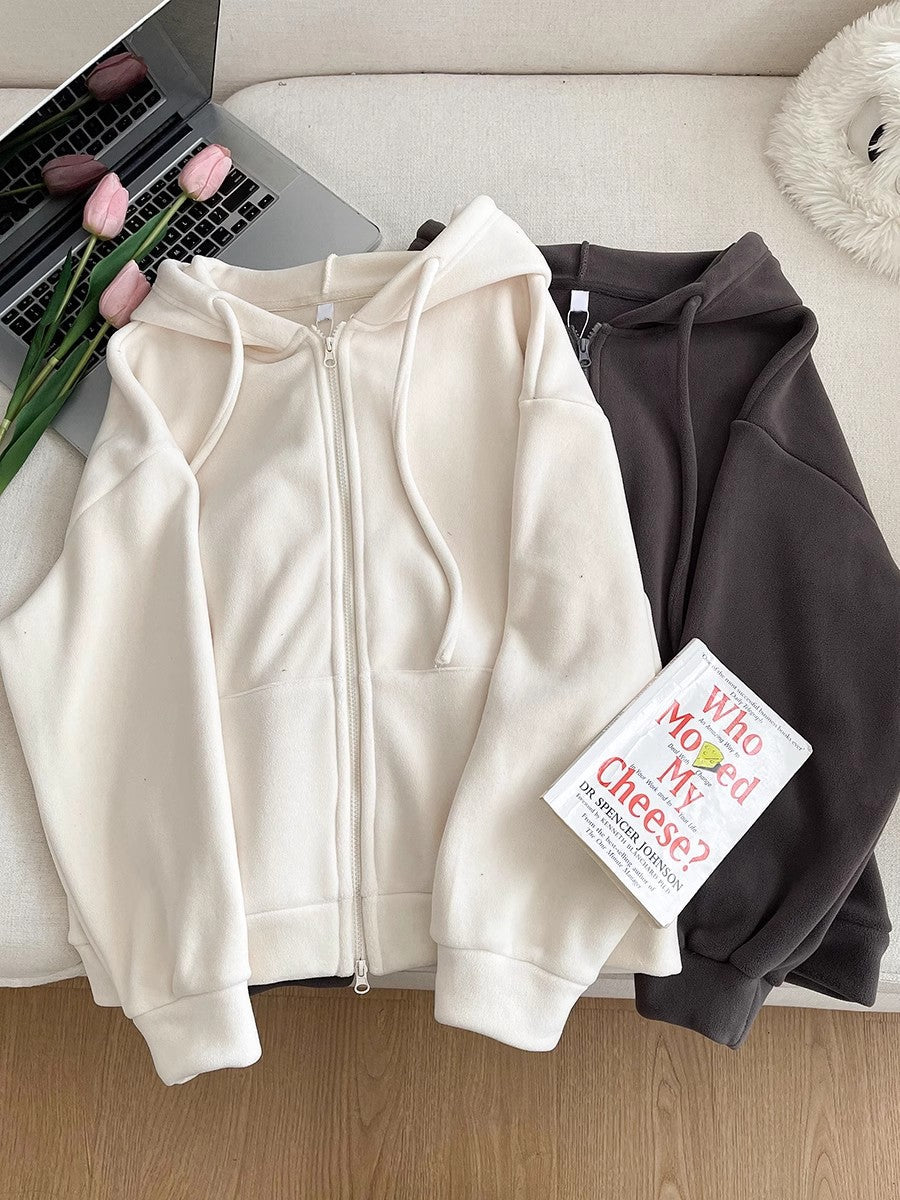 zippered hooded jacket      S4761