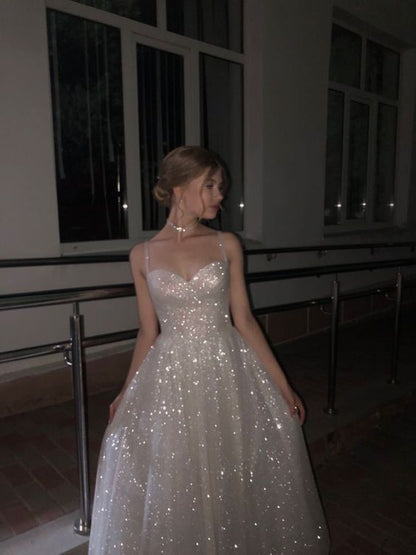 Shinny Prom Dress Sweetheart Formal Evening Gowns Princess Dresses