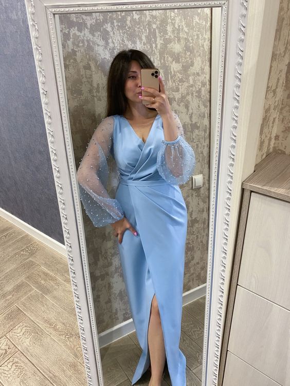 Blue Prom Dresses Evening Party Gowns Formal Occasion Dress