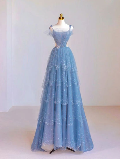 Blue gown Elegant Formal Evening Dress Long Prom Dress