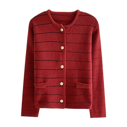 Sweet knitted cardigan round neck sweater jacket    S4728