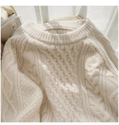 round neck sweater for women vintage style pullover sweater      S4879
