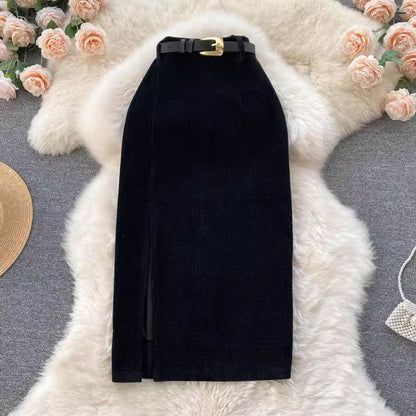 mid-length A-line skirt     S4485