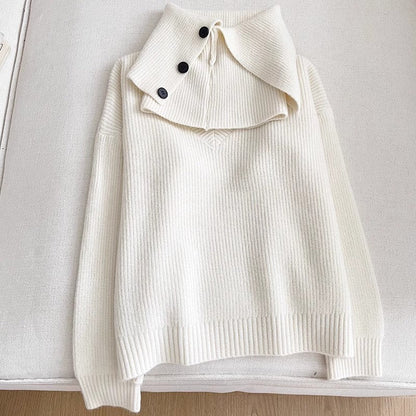 soft sweater and scarf two-piece set    S4741