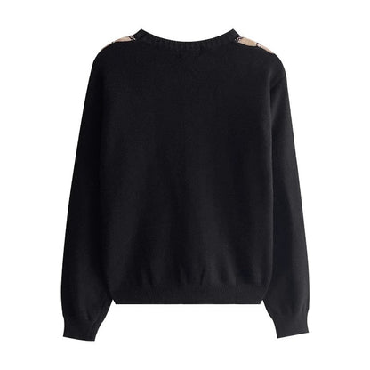 round neck knitted sweater     S4717