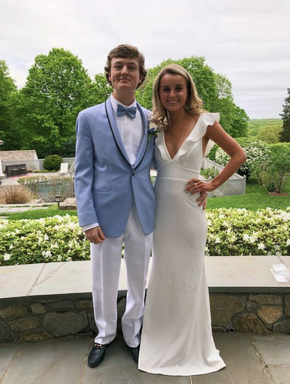 White Prom Dress Vintage Evening Gown Formal Party Dress