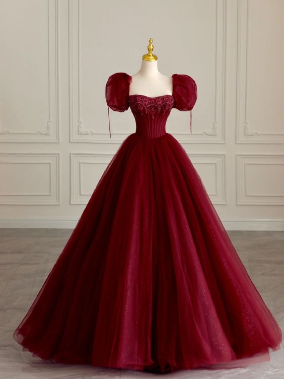 Burgundy evening dresses long elegant evening gown for women