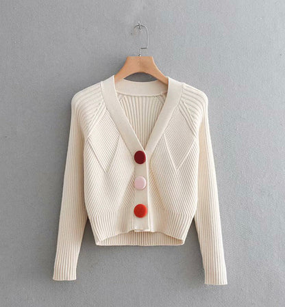 Sweater Simple Cardigan Long Sleeve Sweater     S4380