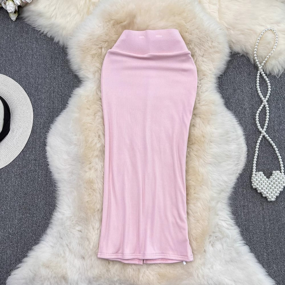 new mid-length slit skirt   S4208