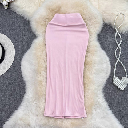 new mid-length slit skirt   S4208